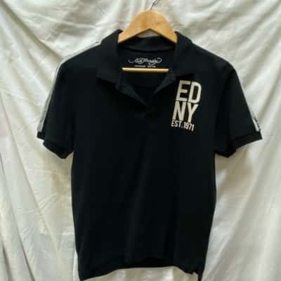 Ed Hardy Mens  Size S Polo Shirt Black  / White 