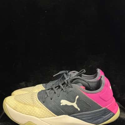 Puma Womens  Size 7.5 Sneakers Cream / Navy Blue / Pink  