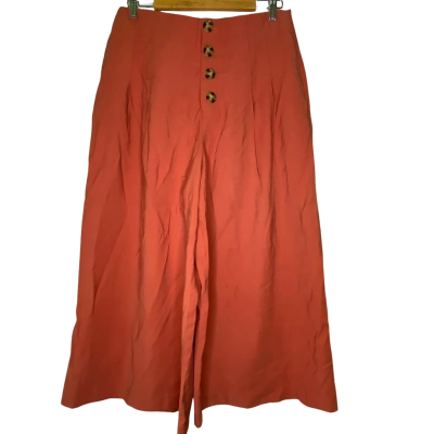Zara Womens  Size XL Wide Leg Pants Orange/brown 