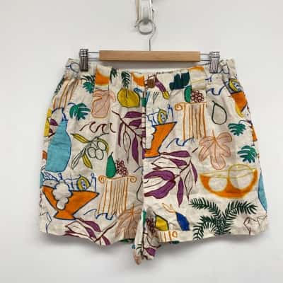 Gorman Colourful Pattern Shorts  Size 14 