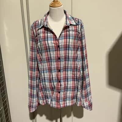Mountain Designs Womens  Size 18 Long Sleeve Shirt Checked 