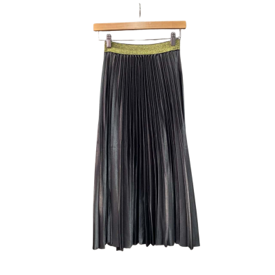 Alexandra Womens  Size XS Pleated Skirt Silver 