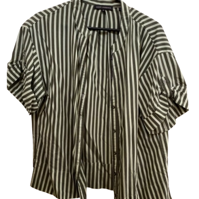 David Lawrence Mens  Size 14 Short Sleeve Shirt Striped 