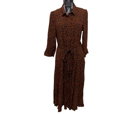 Jeanswest Womens  Size 16 Wrap Dress Black  / Brown / Pattern BNWT