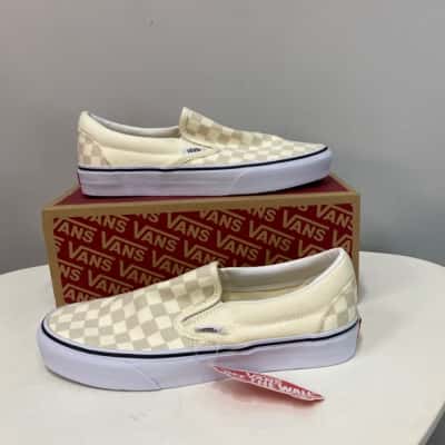 Vans Mens  Size 8 / Women’s 9.5 Classic Slip-On Beige / Checked / Cream 