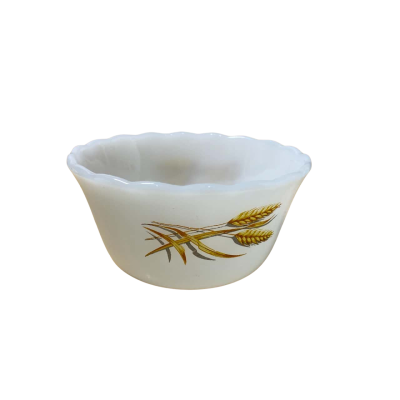 Fire King Golden Wheat Custard Ramekin Bowl In Milk Glass 