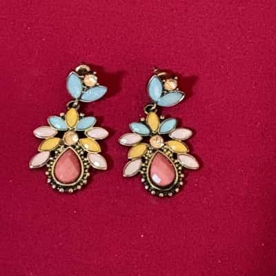  Women's Bohemian Style Multi-Coloured Drop Earrings