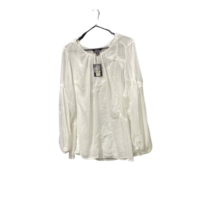 beme Womens  Size 20 Long Sleeve Embroidered Blouse White 