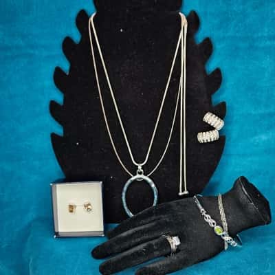  Womens silver tone costume jewellery 