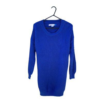Womens Adidas Size 10 Long Sleeve Knit Dress Blue 