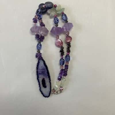Women’s Amethyst Agate Stone Necklace