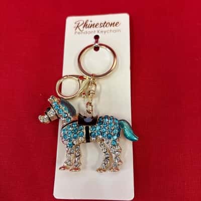  Women's Blue Rhinestone & Enamel Keychain/Bag Charm