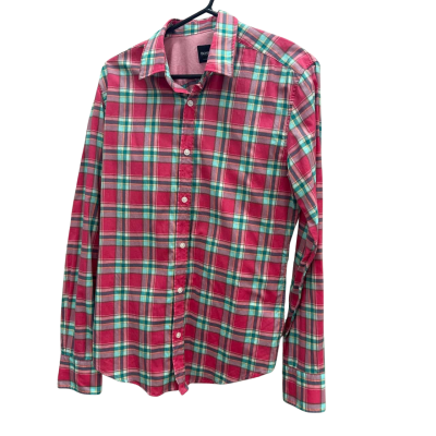 Boss Hugo Boss Mens  Size M Long Sleeve Red/Green Shirt 