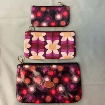 Fossil Coated Canvas Pouch Set (3-in-1) - Rare Retro Pattern