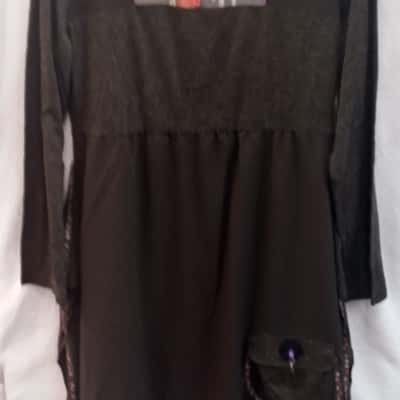 Gabriella Frattini Womens  Size 14 Casual Dress / Long Sleeve Dress Brown / Grey / Orange 