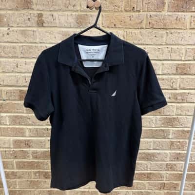 Nautica Mens performance deck black polo  Size M 