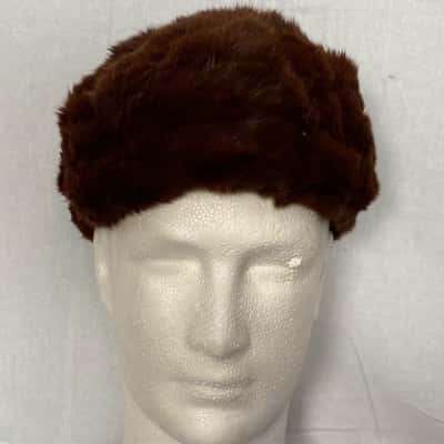  Womens  One Size Brown Fur hat
