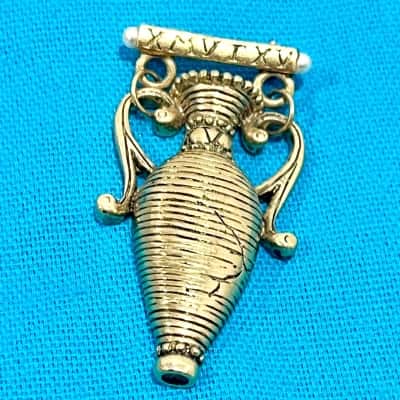  Vintage Gold Tone Carolee Roman or Egyptian Urn Brooch
