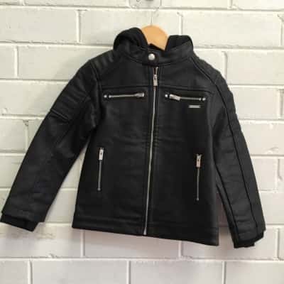 Guess Kids  Size 4 Black  PU Leather Jacket
