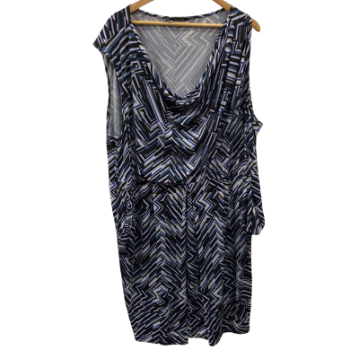 Basque Women’s Size 24 Midi Dress Black  / Blue / Purple 
