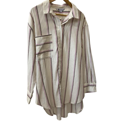 Rockmans - Cocoa Beach Rack Line Linen Shirt Size 16