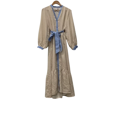  Womens haven  Size L / XL Casual Dress Beige / Blue / Cream 