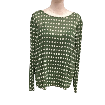 ELK Size 10 Long Sleeve Top Green / White 