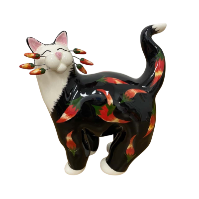 Vintage Amy Lacombe WhimsiClay Chilli Cat Figurine (2002)