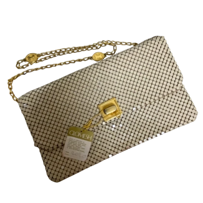 Glomesh Womens Cream / Gold / Peach Vintage clutch bag
