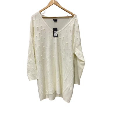 City Chic Womens  Size 18 Long Sleeve Top Off White 