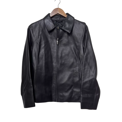 Tonino Lamborghini Lightweight Soft Lamb Leather Size L  Jacket Black  