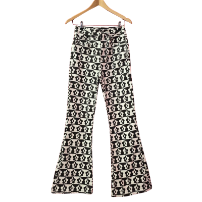 Ghanda Womens  Size 10 Black  / White High Rise "Eva" Jeans 