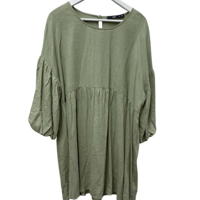 Sportsgirl Womens  Size 18 Babydoll Dress Khaki -51% Linen
