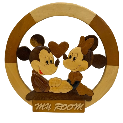 Vintage Walt Disney Wooden Mickey & Minnie Wall Decor
