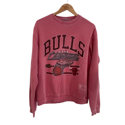 Mitchell & Ness Chicago Bulls Womens  Size M / S Crew Neck Jumper Pink  / Red 