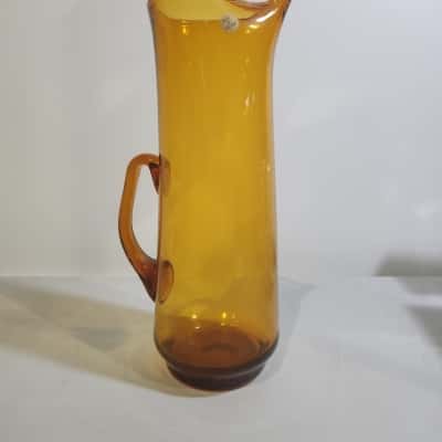Tall Glass Pitcher - AMBER - Made in Poland