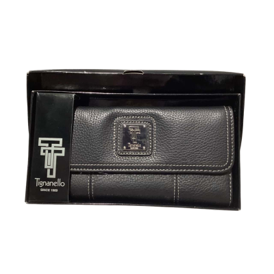 BNWT Tignanello Genuine Leather Womens Purse Black  19 x 10 cm   SHWP