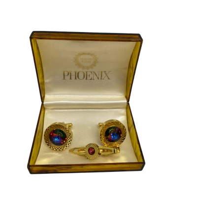 Vintage Phoenix Cufflinks & Tie Clip Set