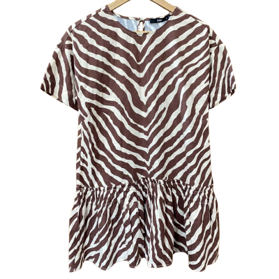 Sportsgirl Brown/Cream Zebra Pattern Dress Size 4
