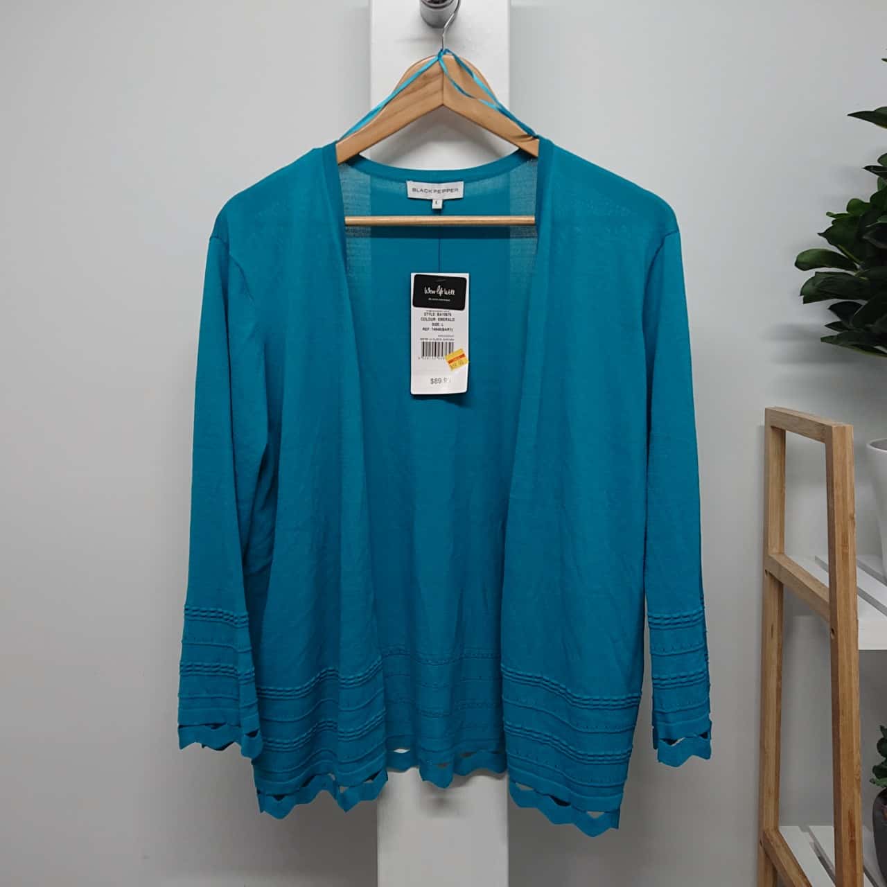 Black Pepper Womens Cardigan Size 14/L Turquoise