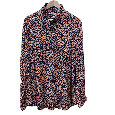 Just Jeans Black/Orange Leopard Print Shirt Size 22