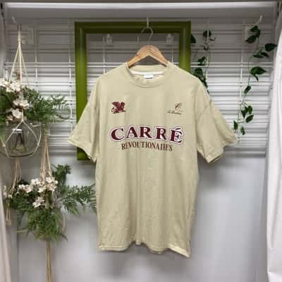 Carré Mens  Size M Short Sleeve T-shirt Beige 