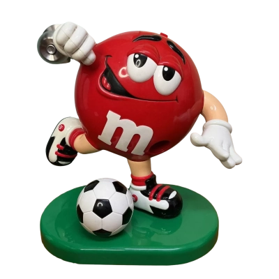 Vintage Red MnM Soccer Player Candy Dispenser