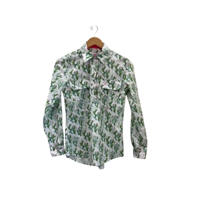 Just Country Womens  Size XS Long Sleeve Shirt White / Cactus Pattern