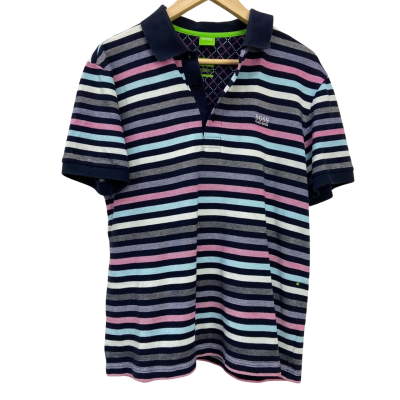 Boss Hugo Boss - Mens 100% Cotton Short Sleeve Polo Shirt - Size L - Multicoloured 