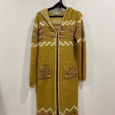  Free Spirit Australia long Cardigan Size L / M Mustard 