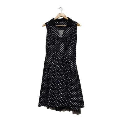 Hearts & Roses Womens Polka Dot Dress Size 16 Black  
