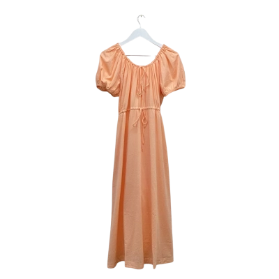 OAK MEADOW Everyday Drawcord Peach Midi Dress Size S BNWT rrp$300