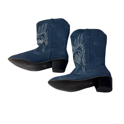 Womens  Size 38 cowboy Boots Blue 