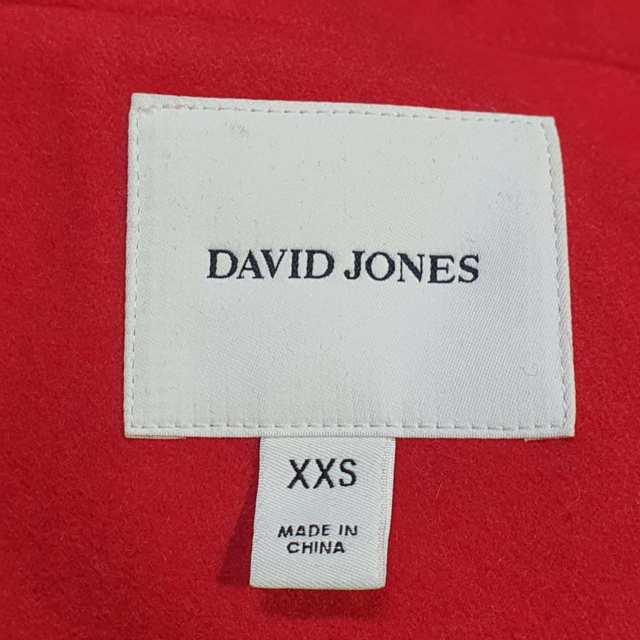 David Jones Size XXS Red Wool Blend Coat(s)